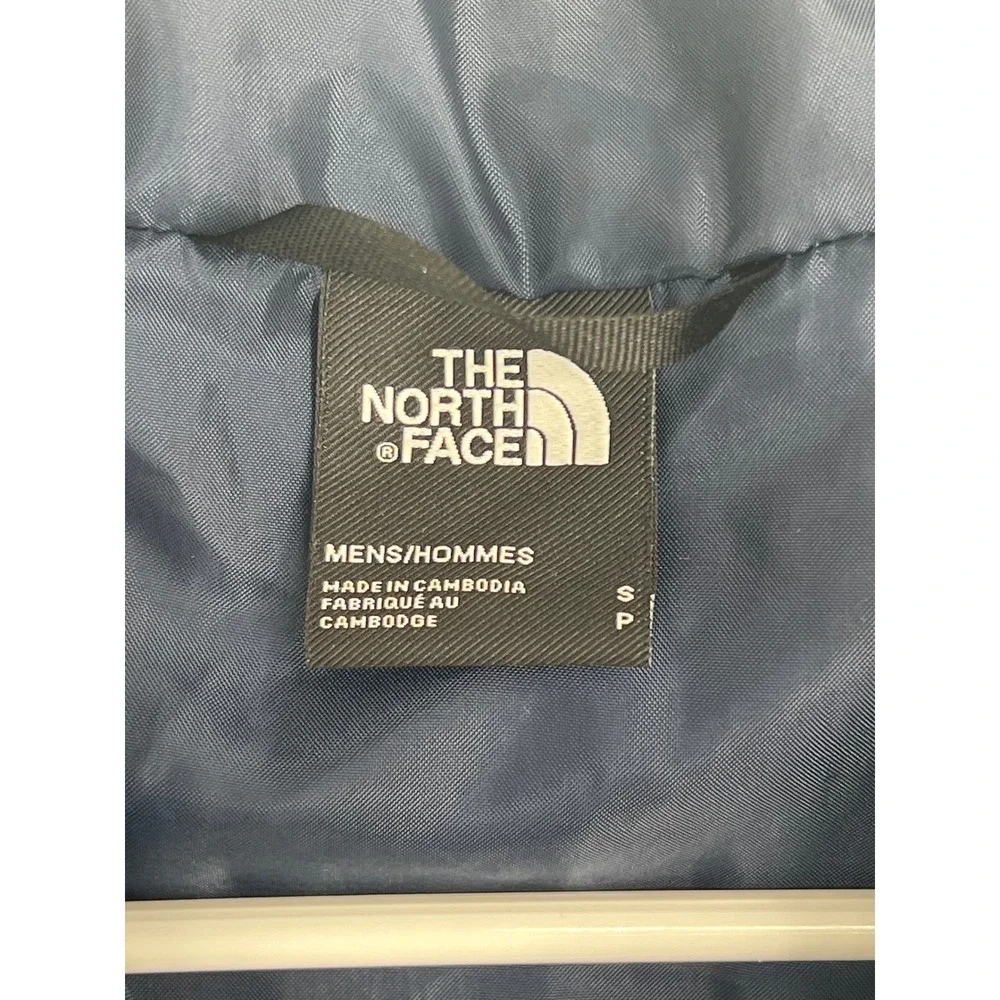 The North Face Mens Puffer Jacket Navy Blue Black Colorblock Insulated‎ Small